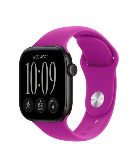 Apple Watch Series 12, 42 mm, Black Aluminum Magenta Sport Band M/L