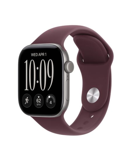 Apple Watch Series 12, 42 mm, Space Gray Aluminum Burgundy Sport Band M/L