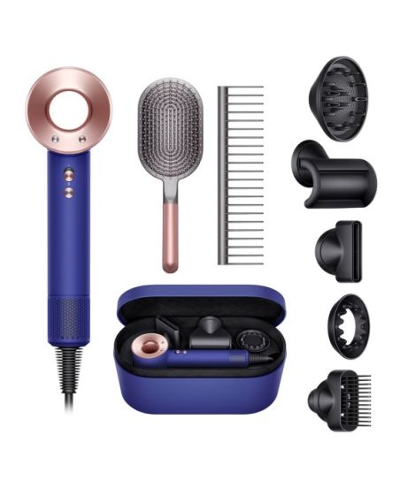 Dyson Supersonic Vinca blue/Rose + кейс для хранения + набор фирменных расчесок + 5 насадок Limited Edition HD08