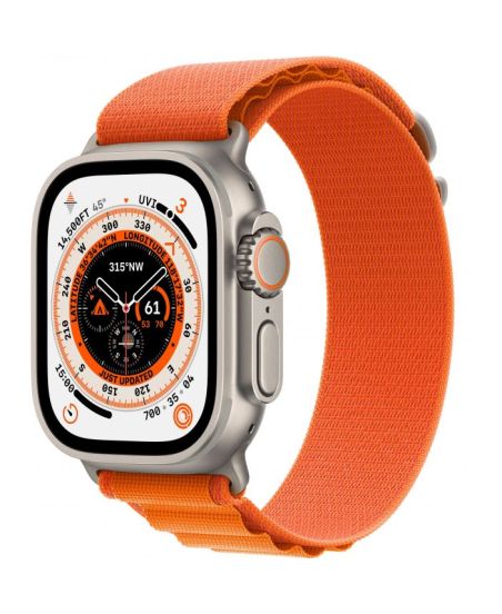 Apple Watch Ultra GPS + Cellular, 49 мм, корпус из титана, ремешок Alpine оранжевого цвета, размер S,M,L