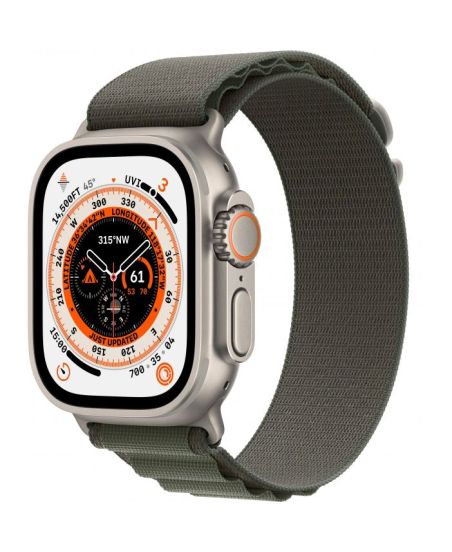 Apple Watch Ultra GPS + Cellular, 49 мм, корпус из титана, ремешок Alpine зеленого цвета, размер S,M,L
