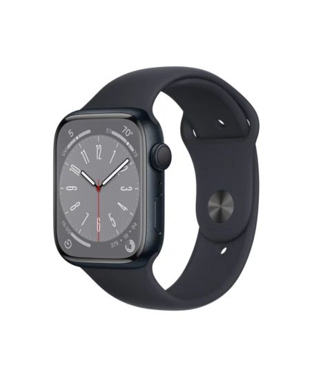 Apple Watch Series 8, 41 мм, корпус из алюминия цвета «тёмная ночь», спортивный ремешок цвета «тёмная ночь»