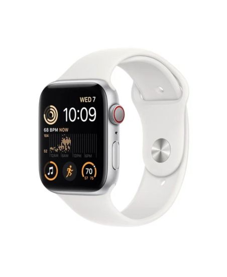 Apple Watch SE 2022, 40 мм, корпус из алюминия серебристого цвета, спортивный ремешок белого цвета